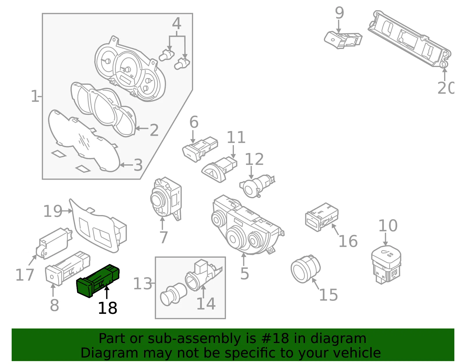 Tract Control Switch - Kia (93750-2K000WK) - view 2
