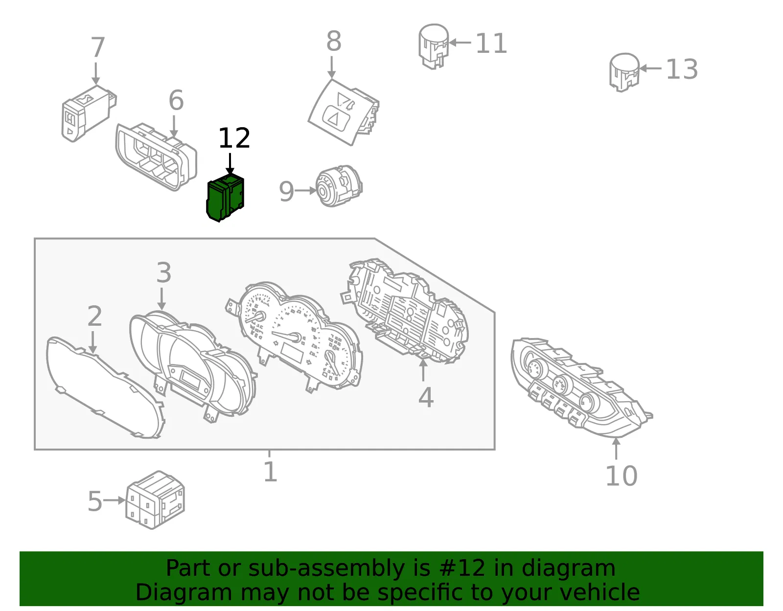 Hazard Switch - Kia (93770-1WBC0) - view 2