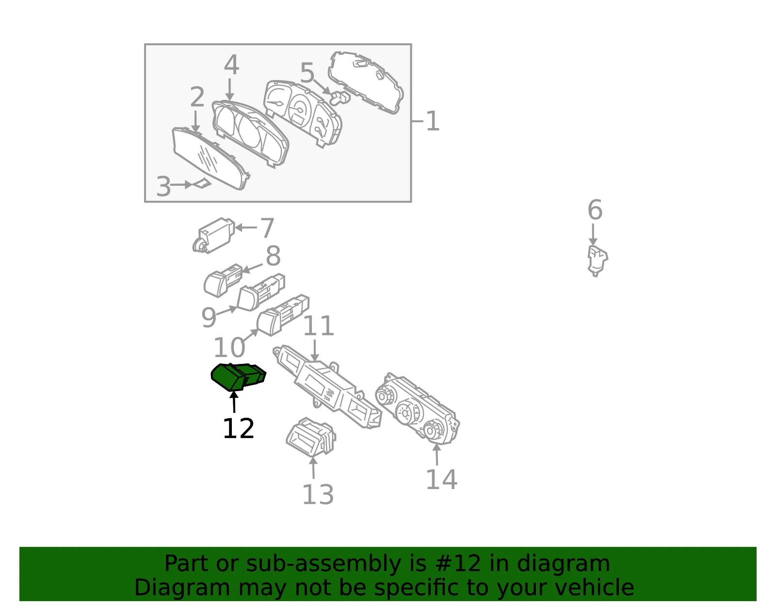 Hazard Switch - Kia (93790-1F000) - view 2