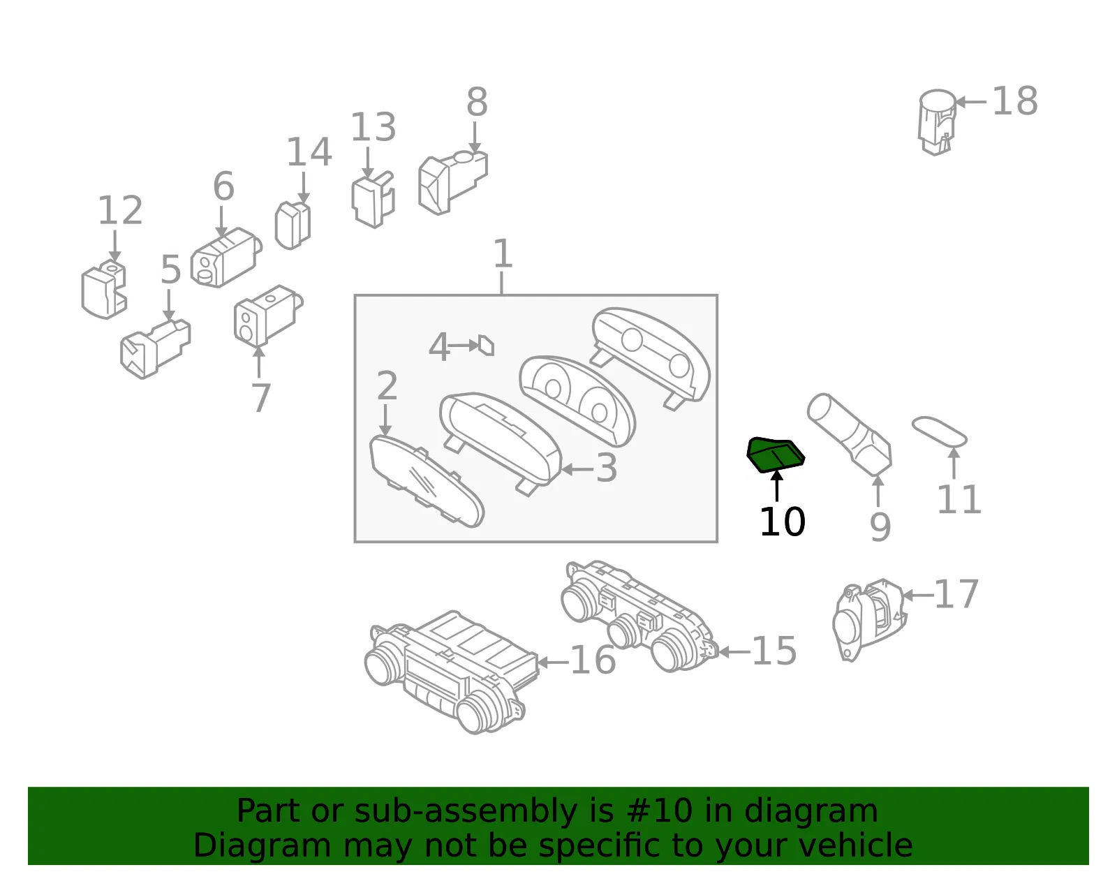 Hazard Switch - Kia (93790-2G000VA) - view 2