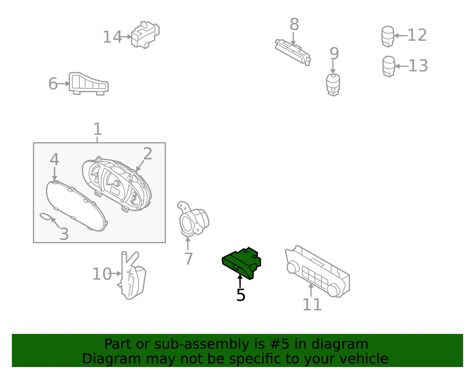 Hazard Switch - Kia (93790-3W020DC8) - view 2