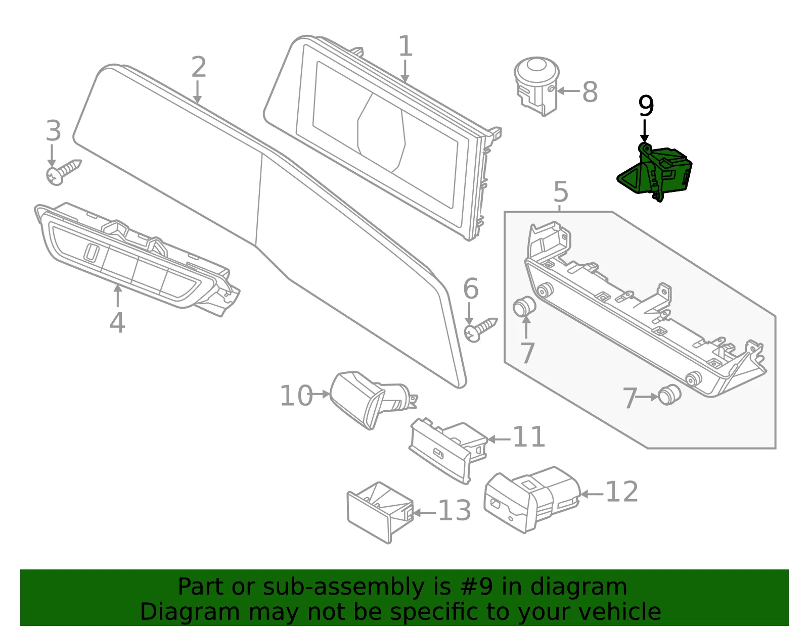 Hazard Switch - Kia (93790-AT000) - view 2