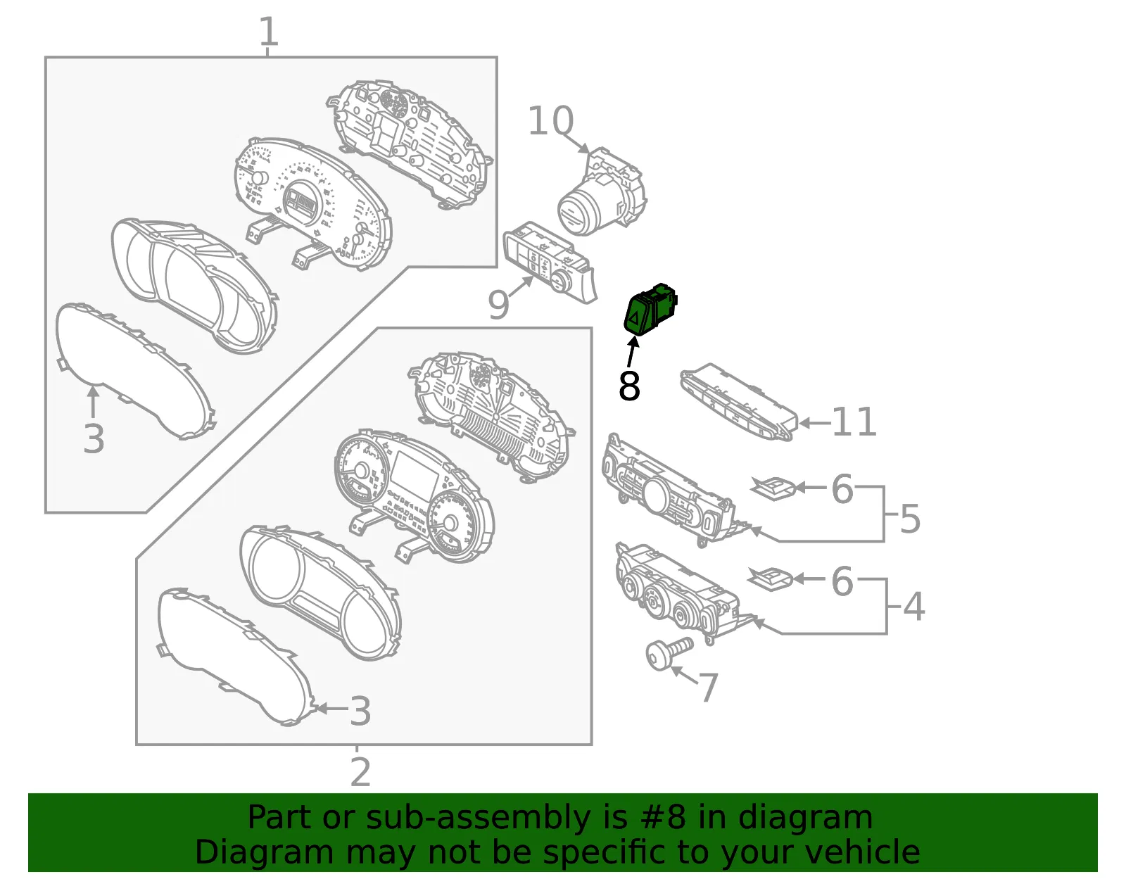 Hazard Switch - Kia (93790-B2000CA) - view 2