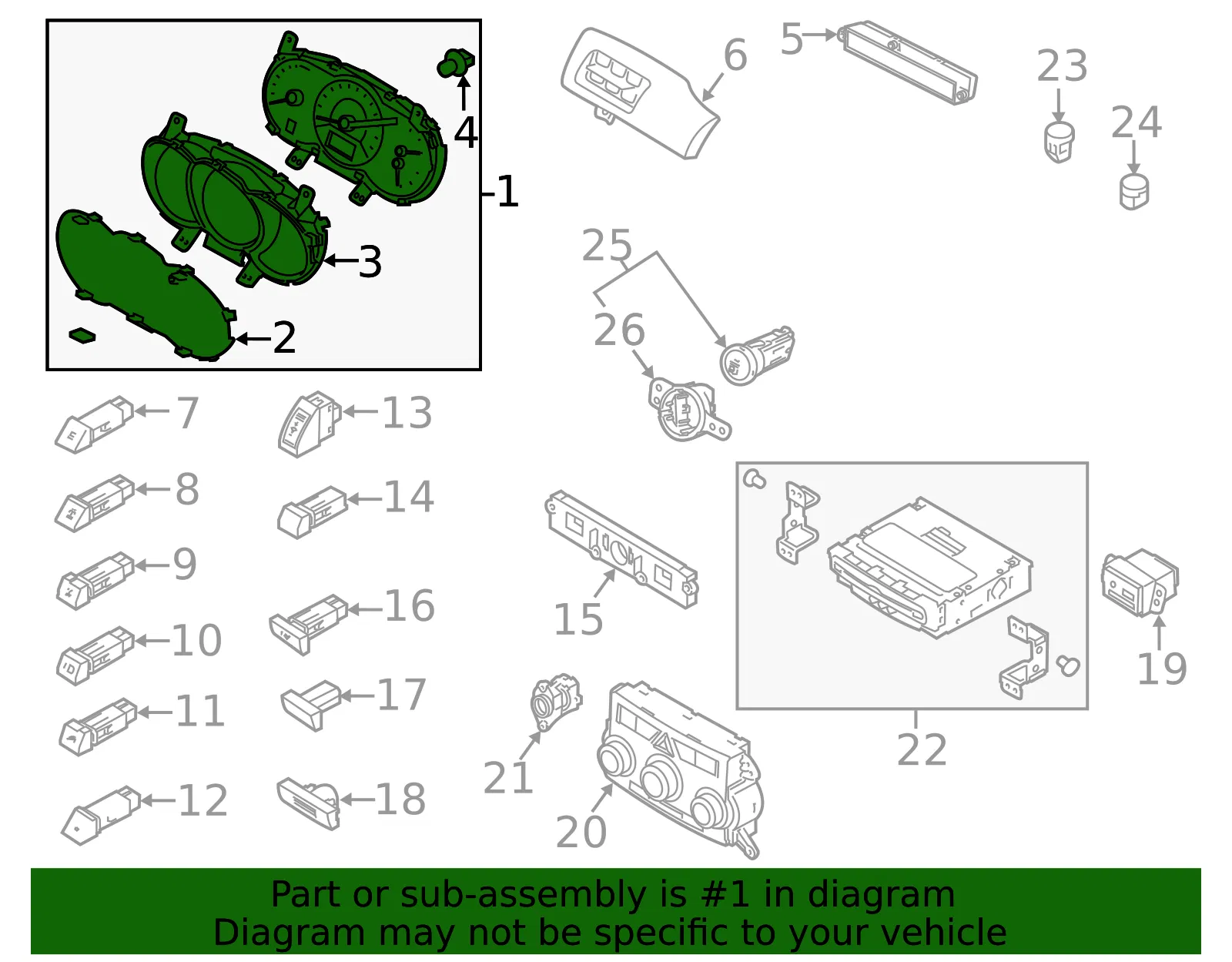 Cluster Assembly - Kia (94001-1U021) - view 2