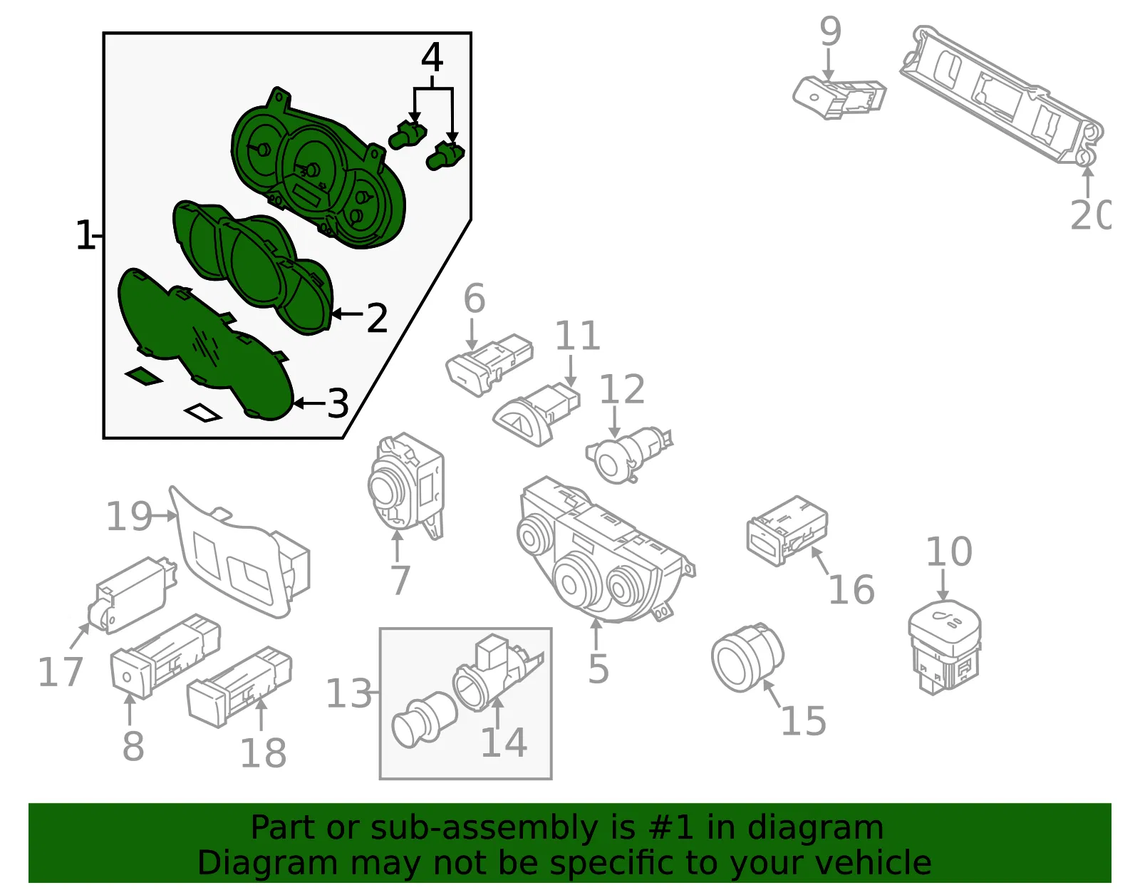 Cluster Assembly - Kia (94001-2K620) - view 2