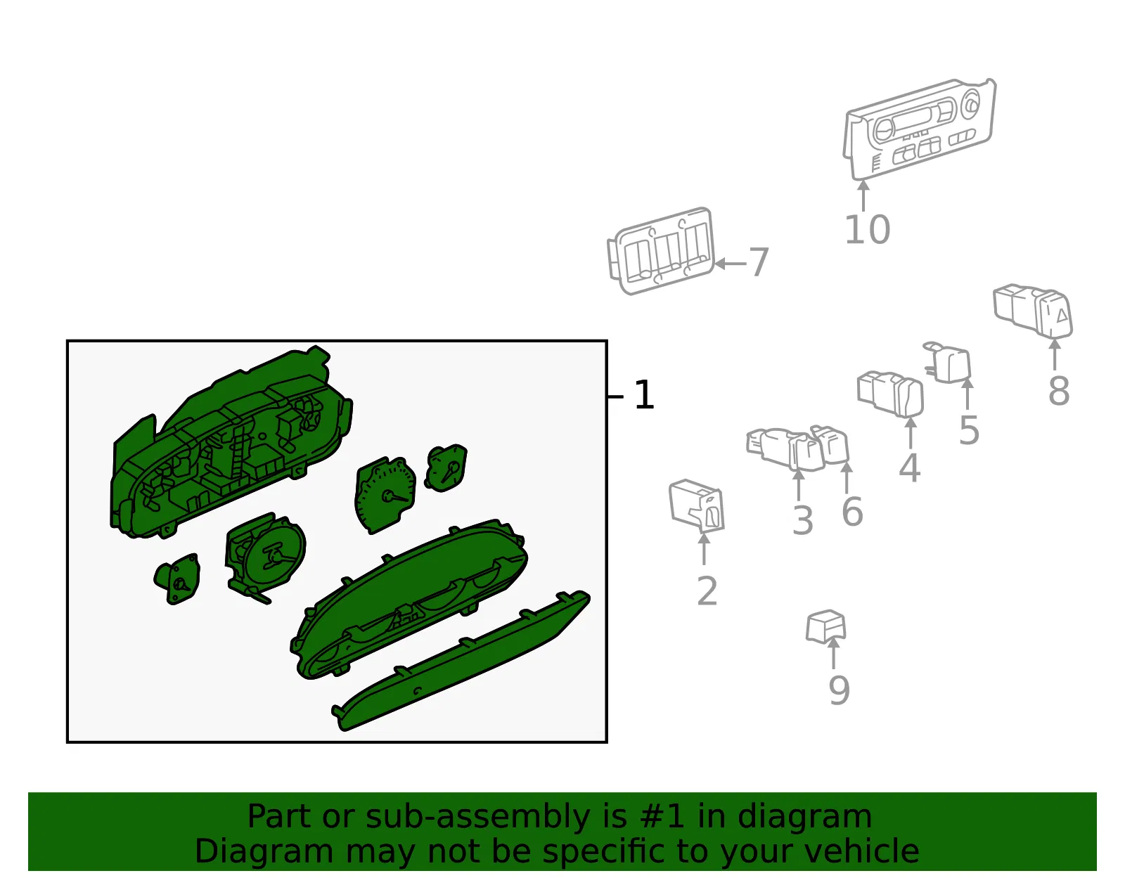 Cluster Assembly - Kia (94001-3C050) - view 2