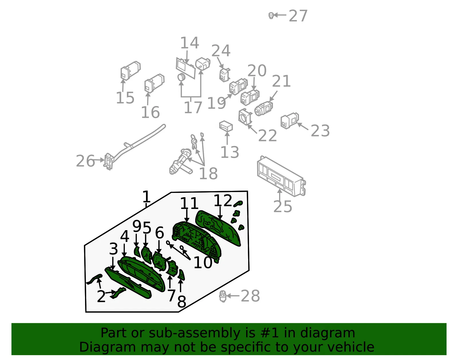 Cluster Assembly - Kia (94001-3E070) - view 2