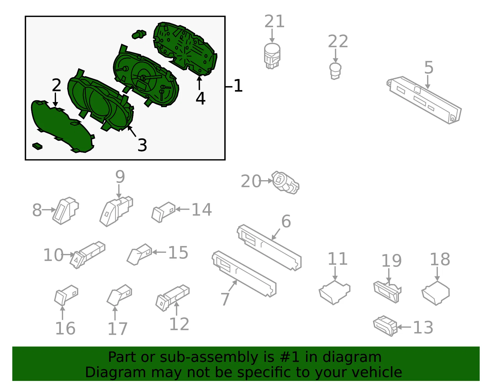 Cluster Assembly - Kia (94004-1U010) - view 2