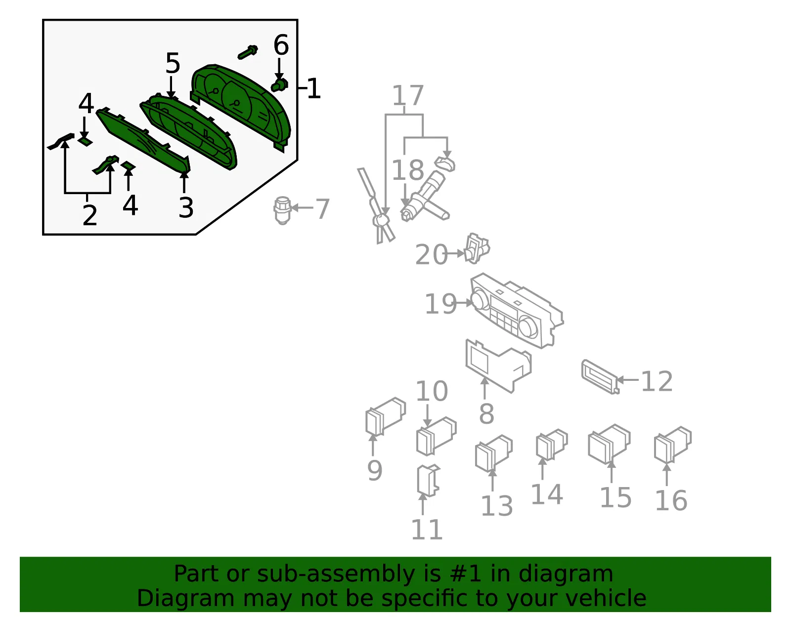 Cluster Assembly - Kia (94011-3E230) - view 2