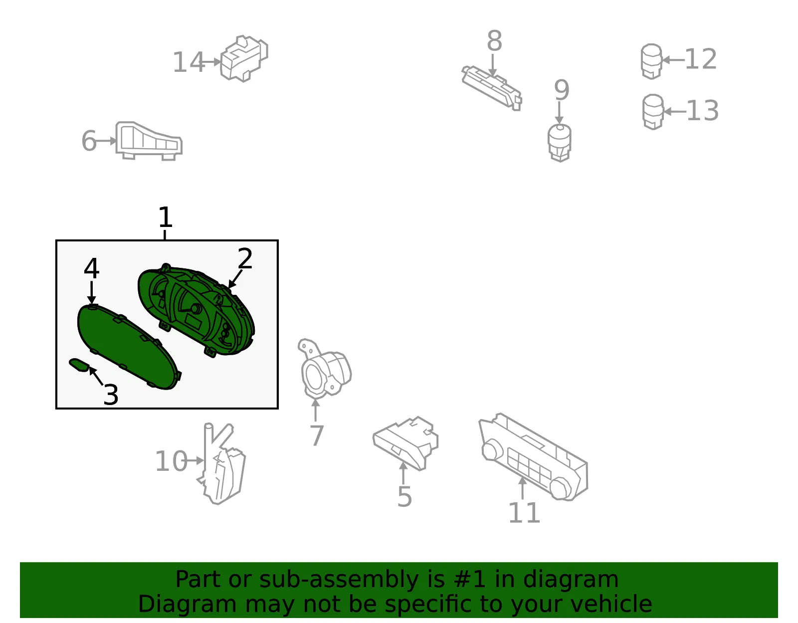 Cluster Assembly - Kia (94011-3W005) - view 2