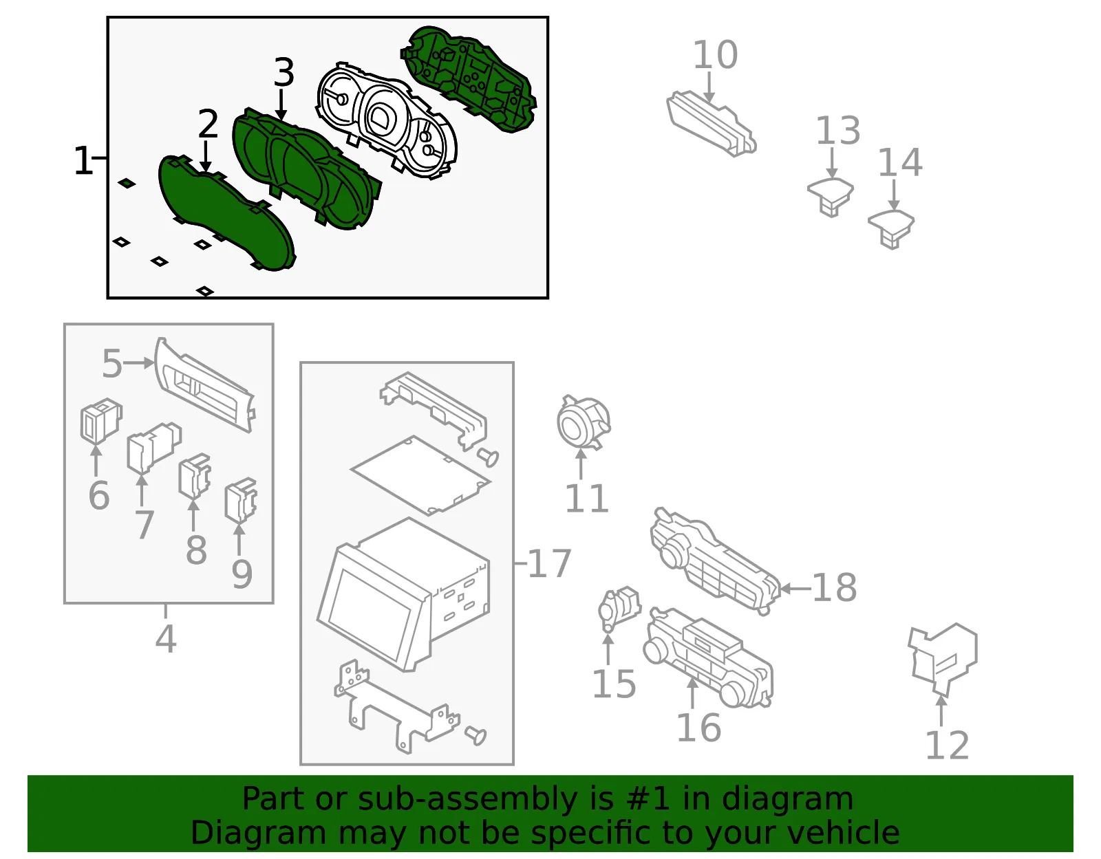 Cluster Assembly - Kia (94011-4C882) - view 2