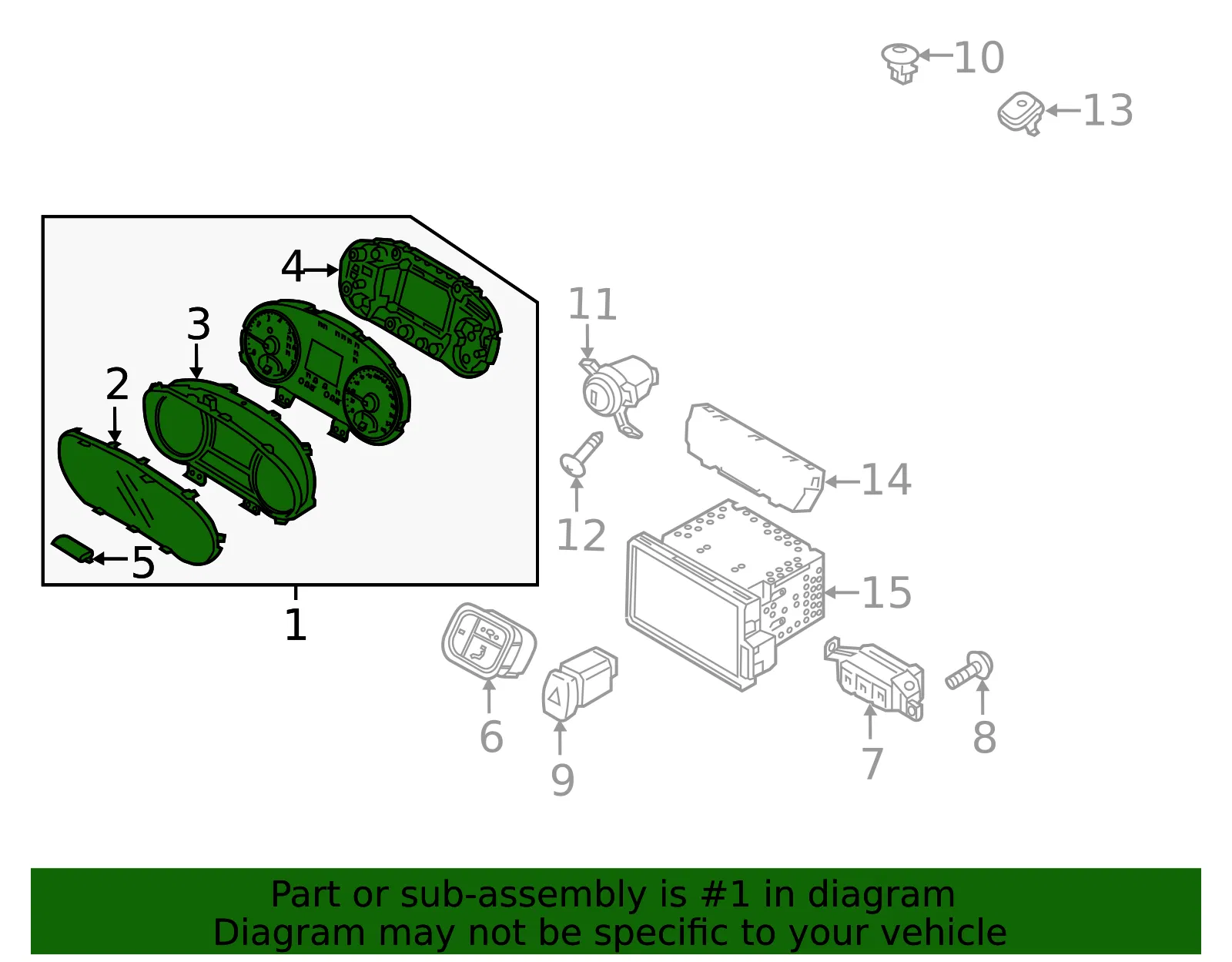 Cluster Assembly - Kia (94011-D5310) - view 2