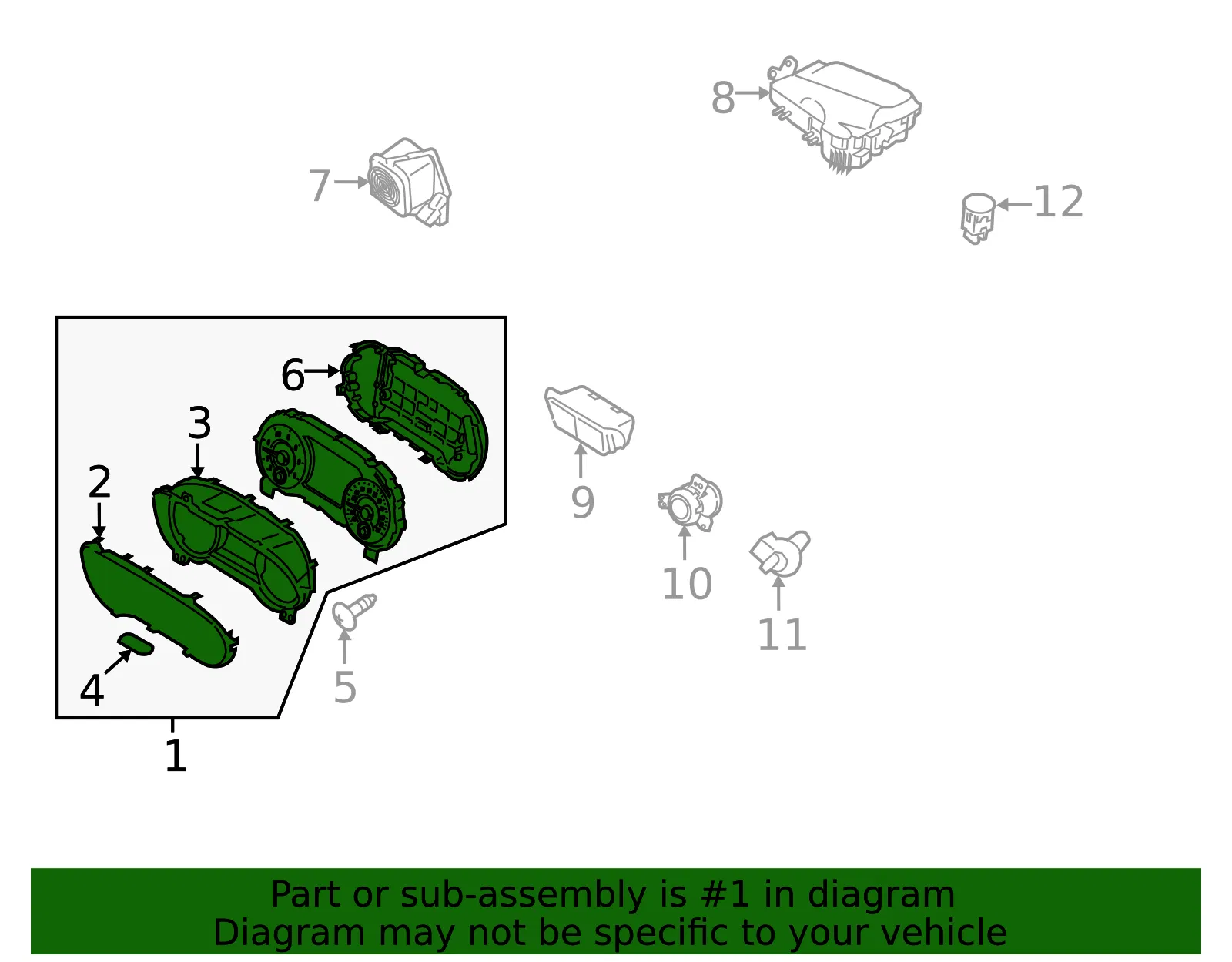 Cluster Assembly - Kia (94011-J5521) - view 2