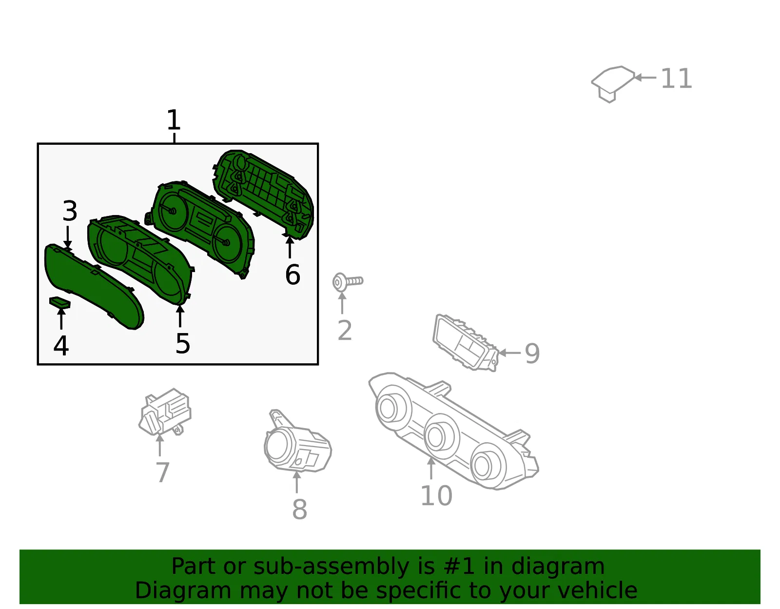 Cluster Assembly - Kia (94011-M7420) - view 2