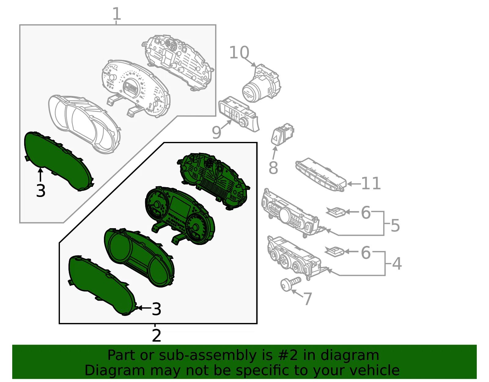 Cluster Assembly - Kia (94016-B2722) - view 2