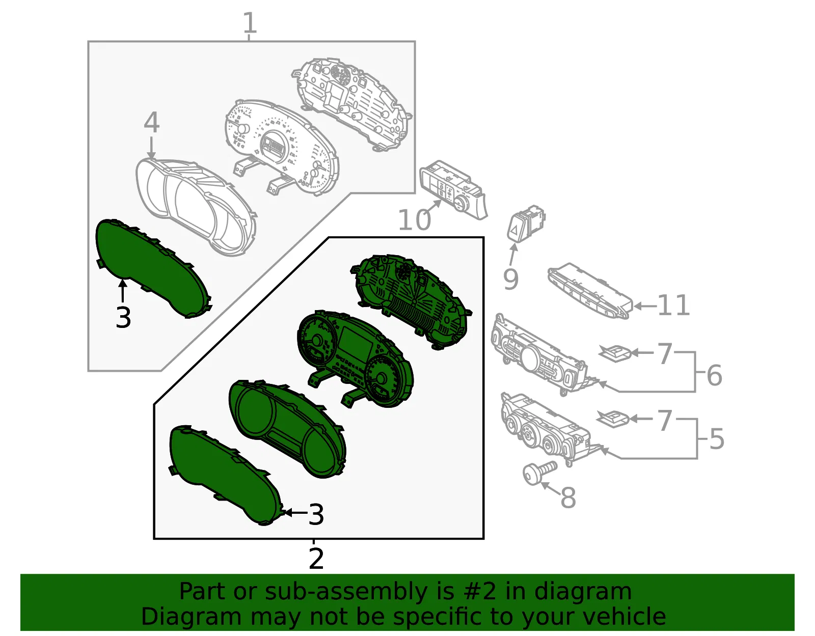 Cluster Assembly - Kia (94016-B2760) - view 2