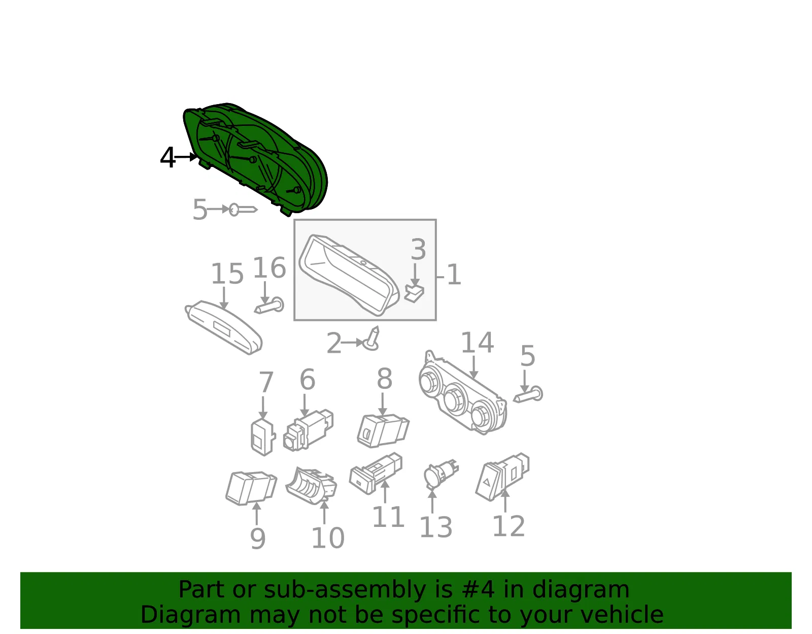 Inst Cluster - Kia (94021-2F281) - view 2