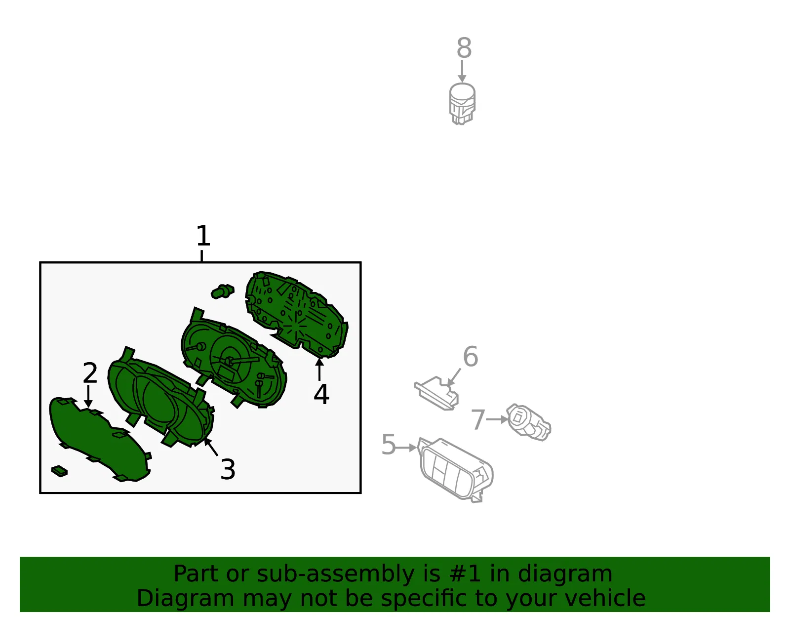 Cluster Assembly - Kia (94021-C6ED0) - view 2