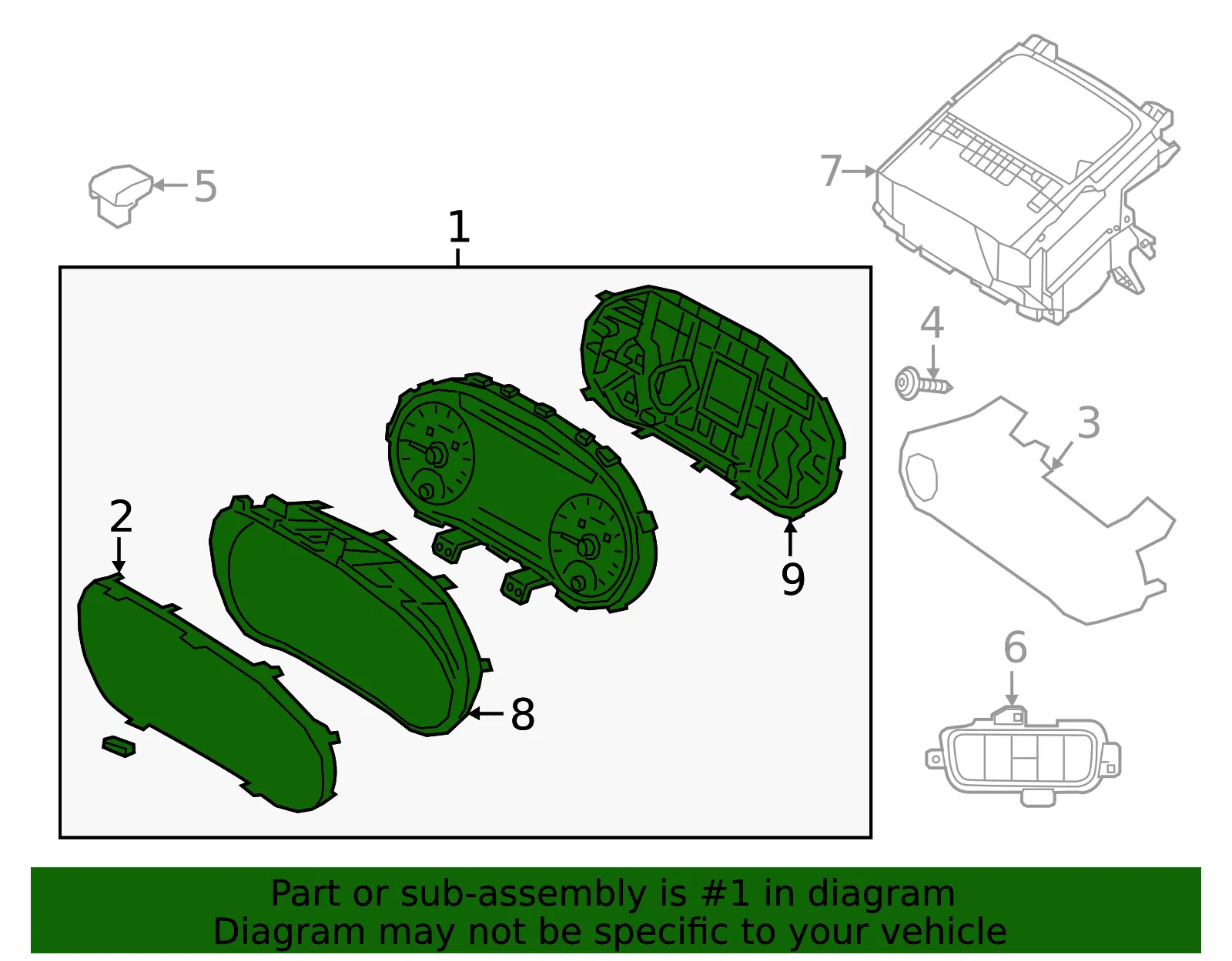 Cluster Assembly - Kia (94023-K0020) - view 2