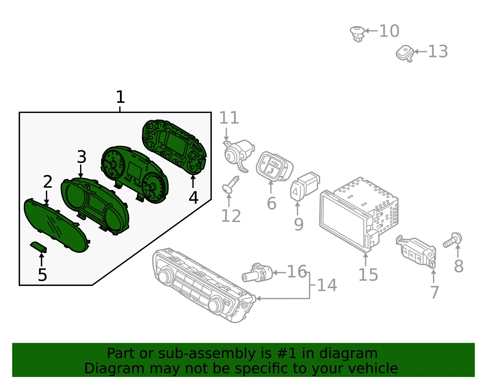 Cluster Assembly - Kia (94041-A8010) - view 2