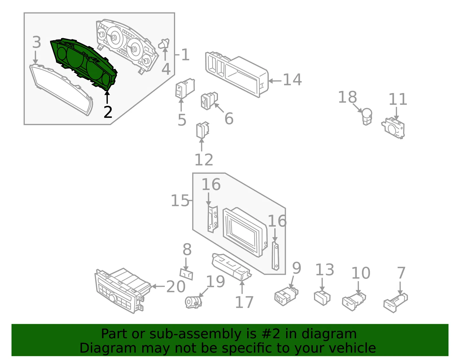 Cluster Panel - Kia (94360-3F700) - view 2
