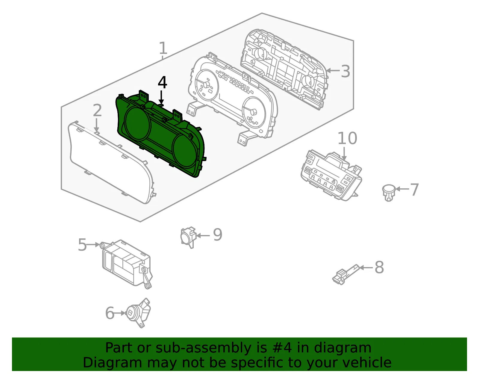 Cluster Cover - Kia (94370-P2000) - view 2