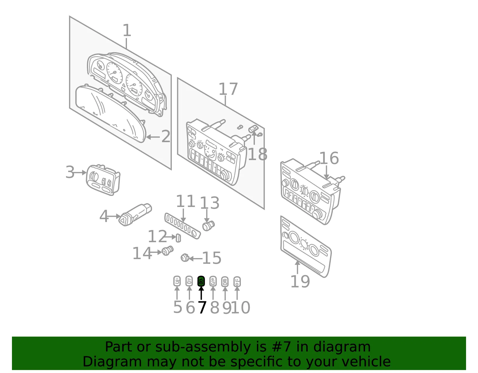 Trunk Lid Release Switch - Volvo (9441249) - view 3