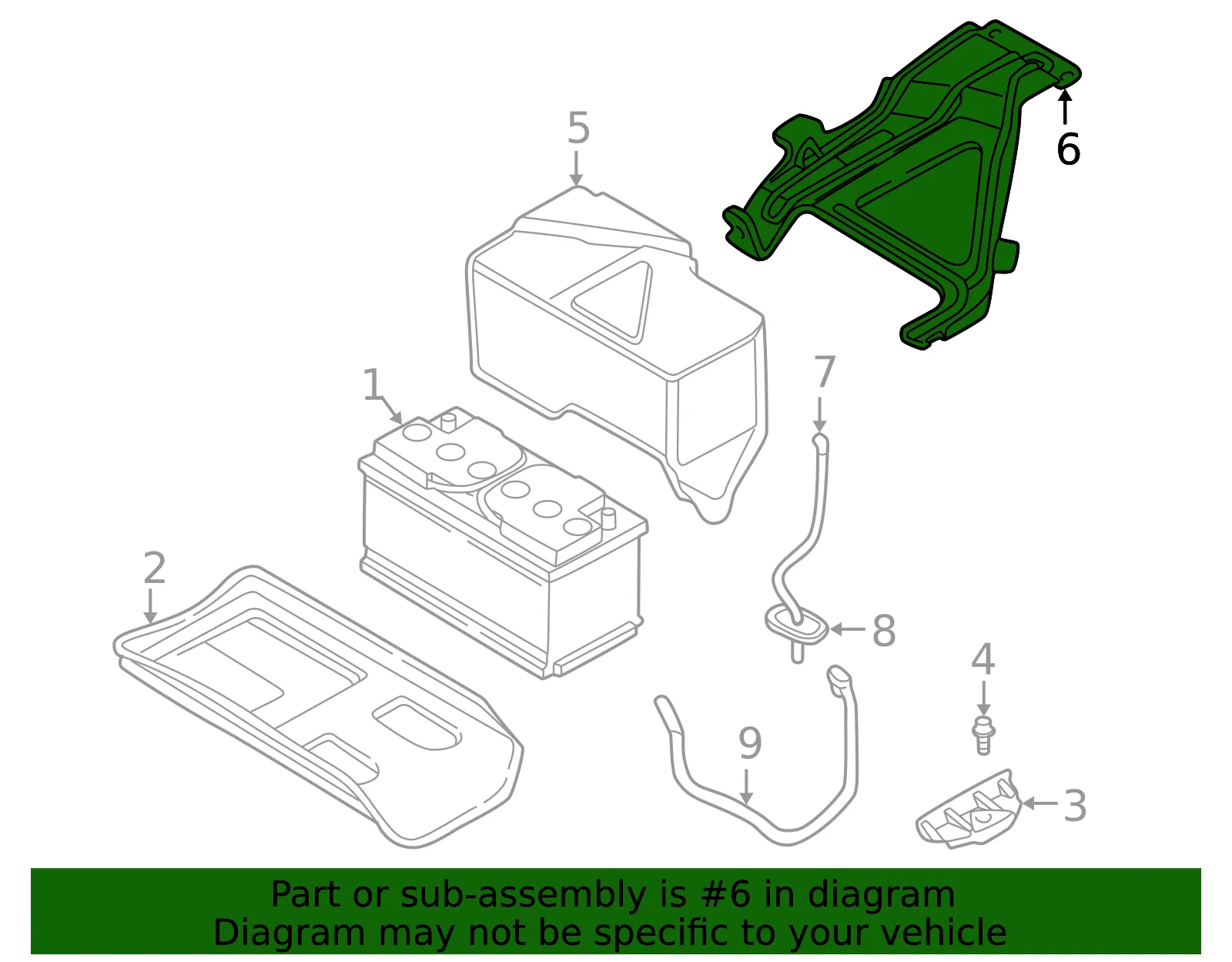 Battery Hold Down Frame - Volvo (9459773) - view 3