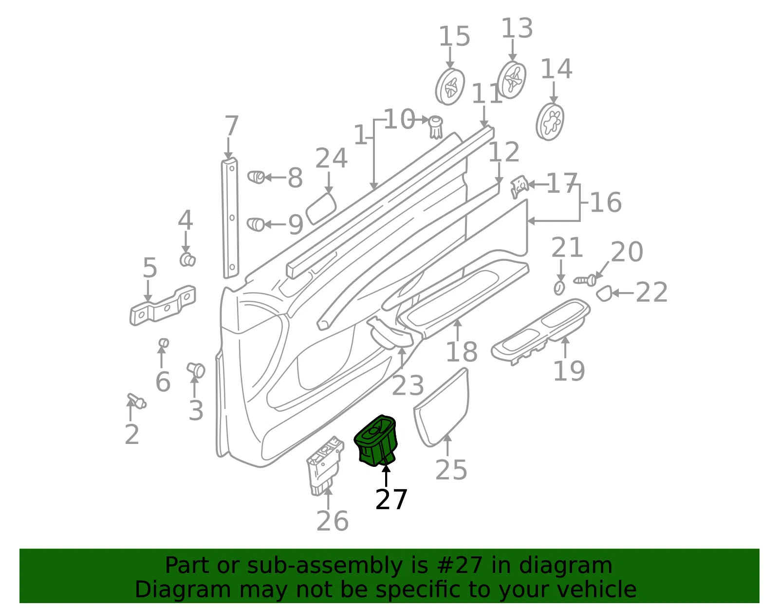 Door Lock Switch - Volvo (9476696) - view 2