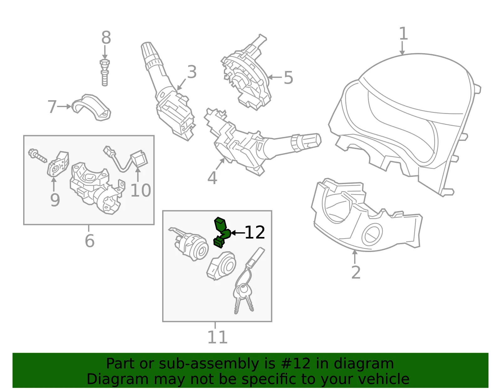 Warning Switch - Kia (95401-A7000) - view 2