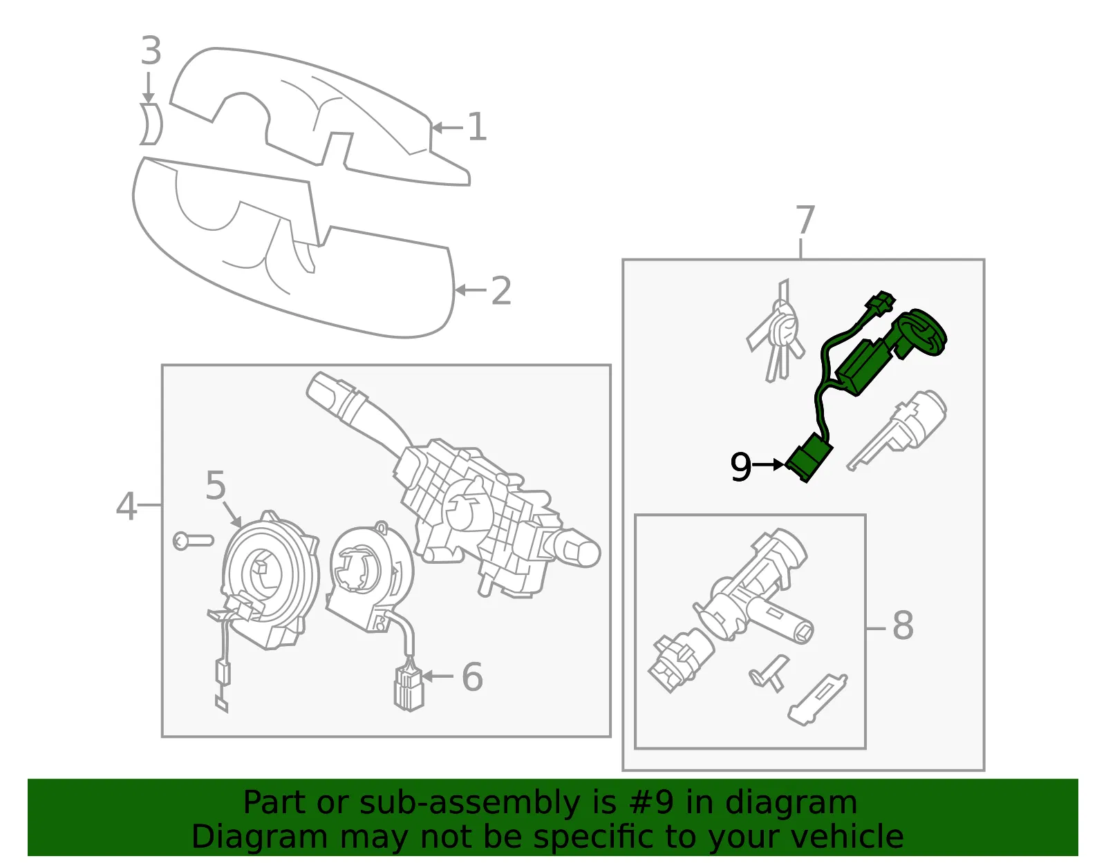 Ignition Switch - Kia (95405-3F020) - view 2