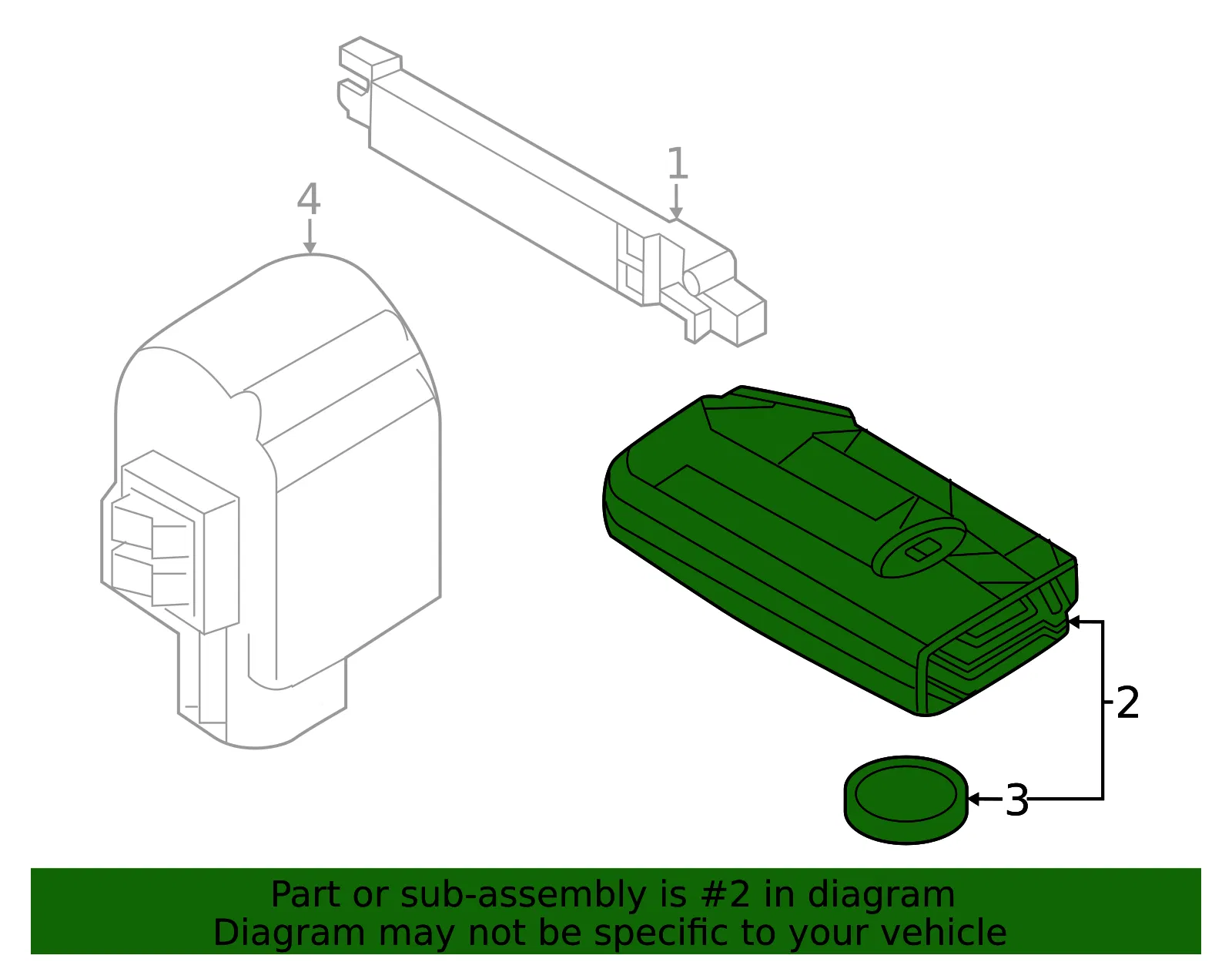 Keyless Entry Transmitter - Kia (95440-P1400) - view 2