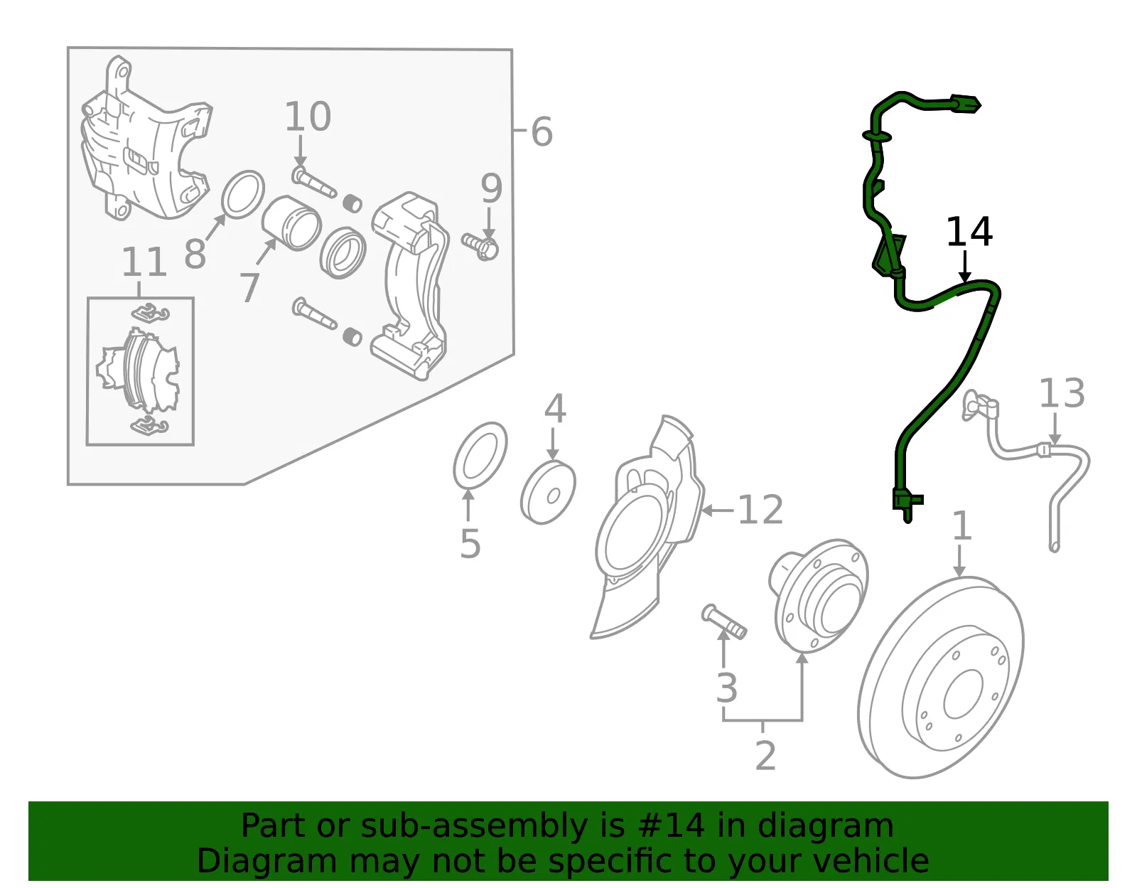 Front Speed Sensor - Passenger Side (RH) - Kia (95670-1F310) - view 2