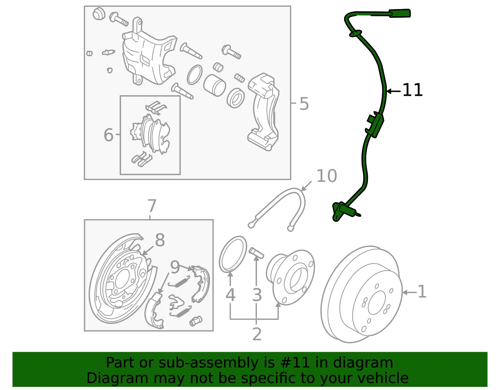 Rear Speed Sensor - Passenger Side (RH) - Kia (95680-2E310) - view 2