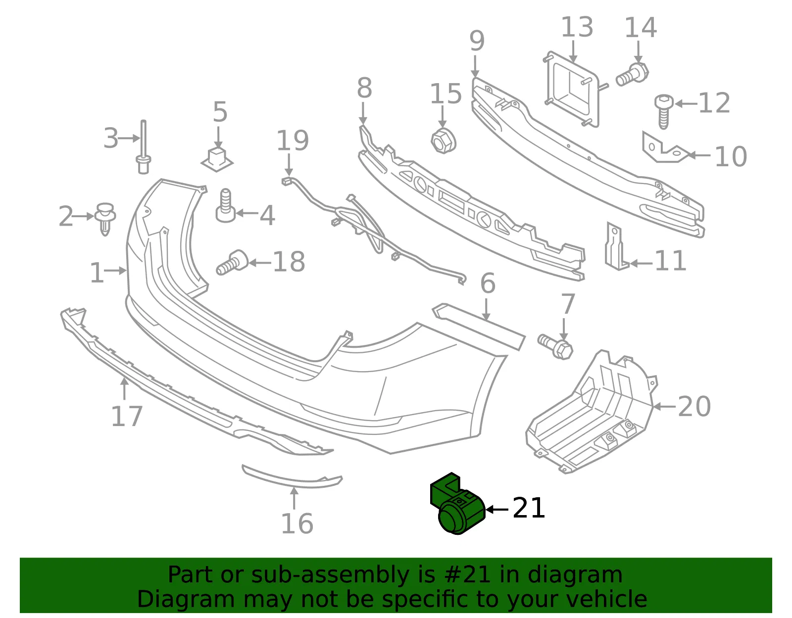 Reverse Sensor - Kia (95720-4U050SWP) - view 2
