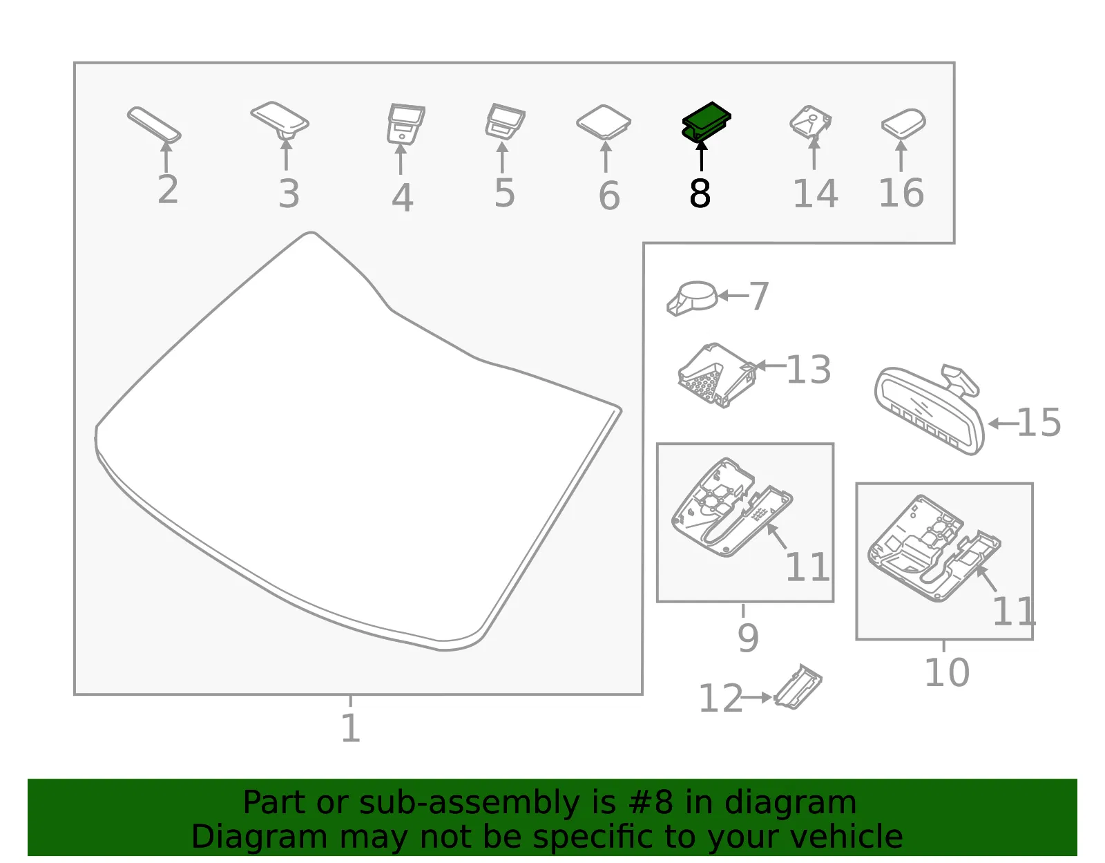 Rain Sensor Bracket - Kia (96031-J5000) - view 2