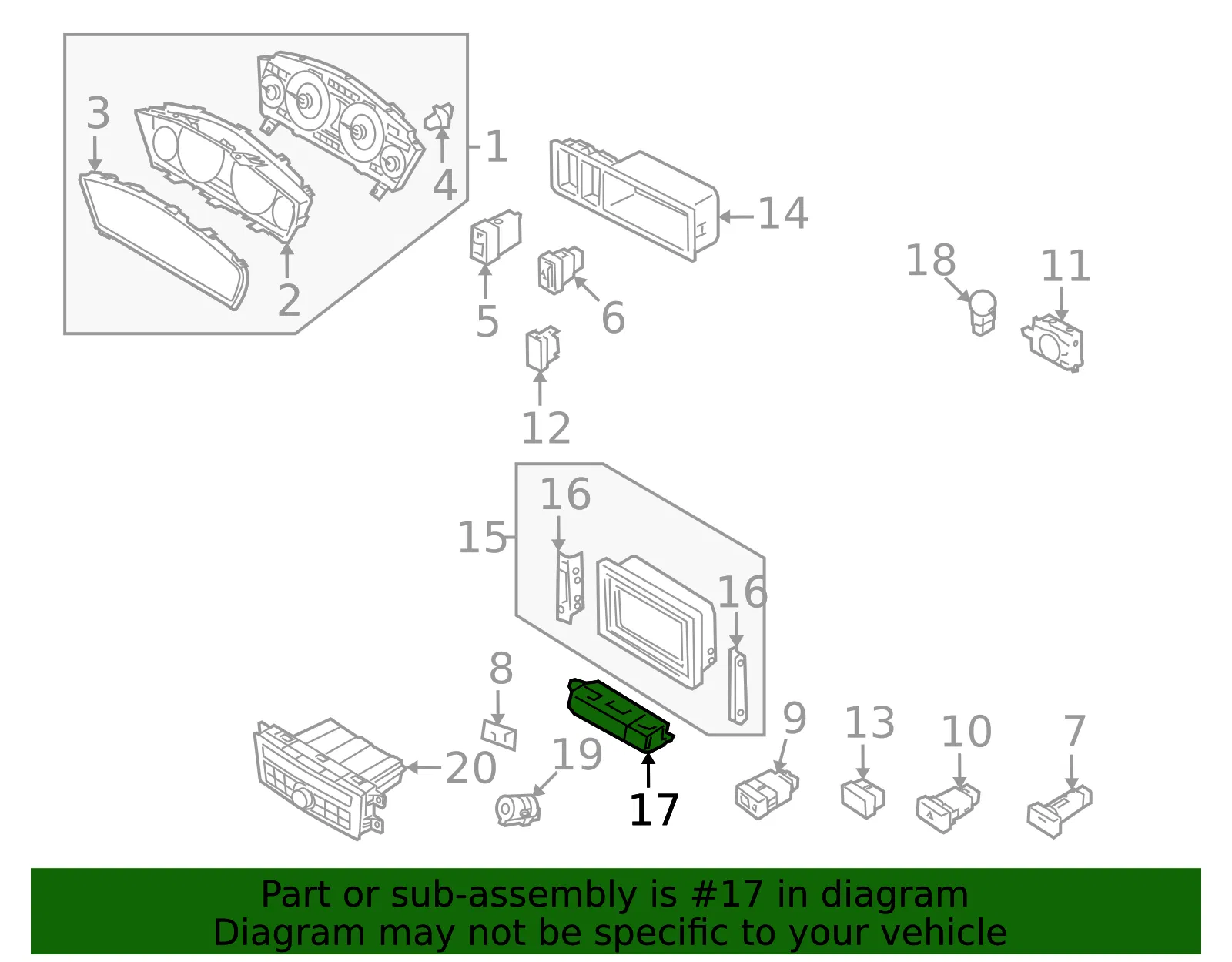 Display Switch - Kia (96137-3F00095) - view 2
