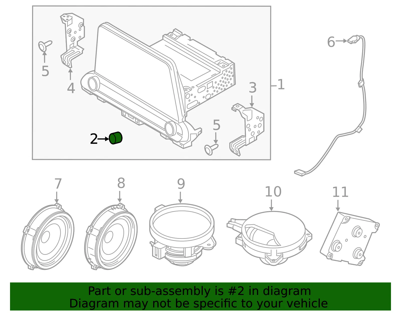 Display Unit Knob - Kia (96173-M6300WK) - view 2