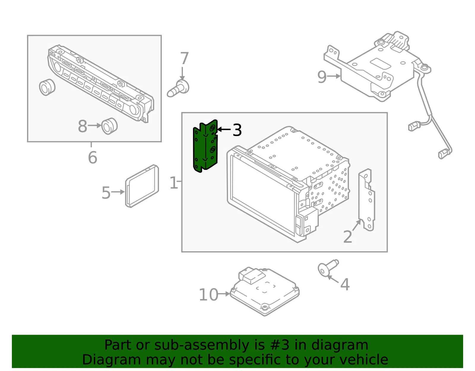 Display Unit Bracket - Driver's Side (LH) - Kia (96175-D4100) - view 2