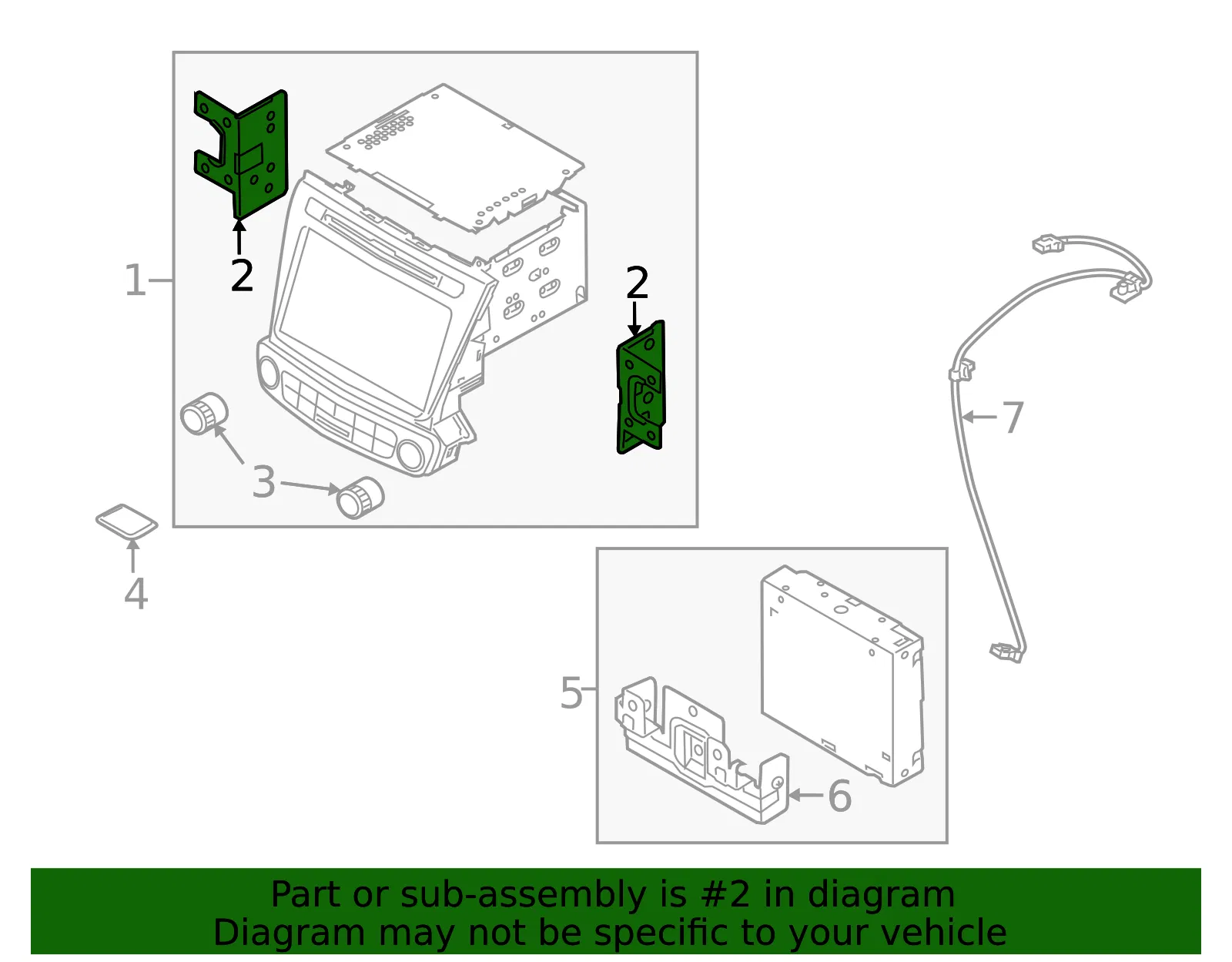 Display Unit Bracket - Passenger Side (RH) - Kia (96176-2PPA0) - view 2