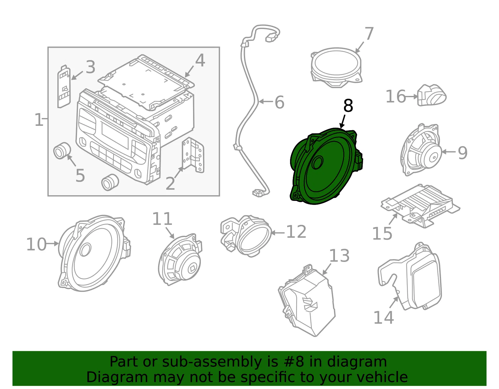 Front Dr Speaker - Kia (96331-C5200) - view 2