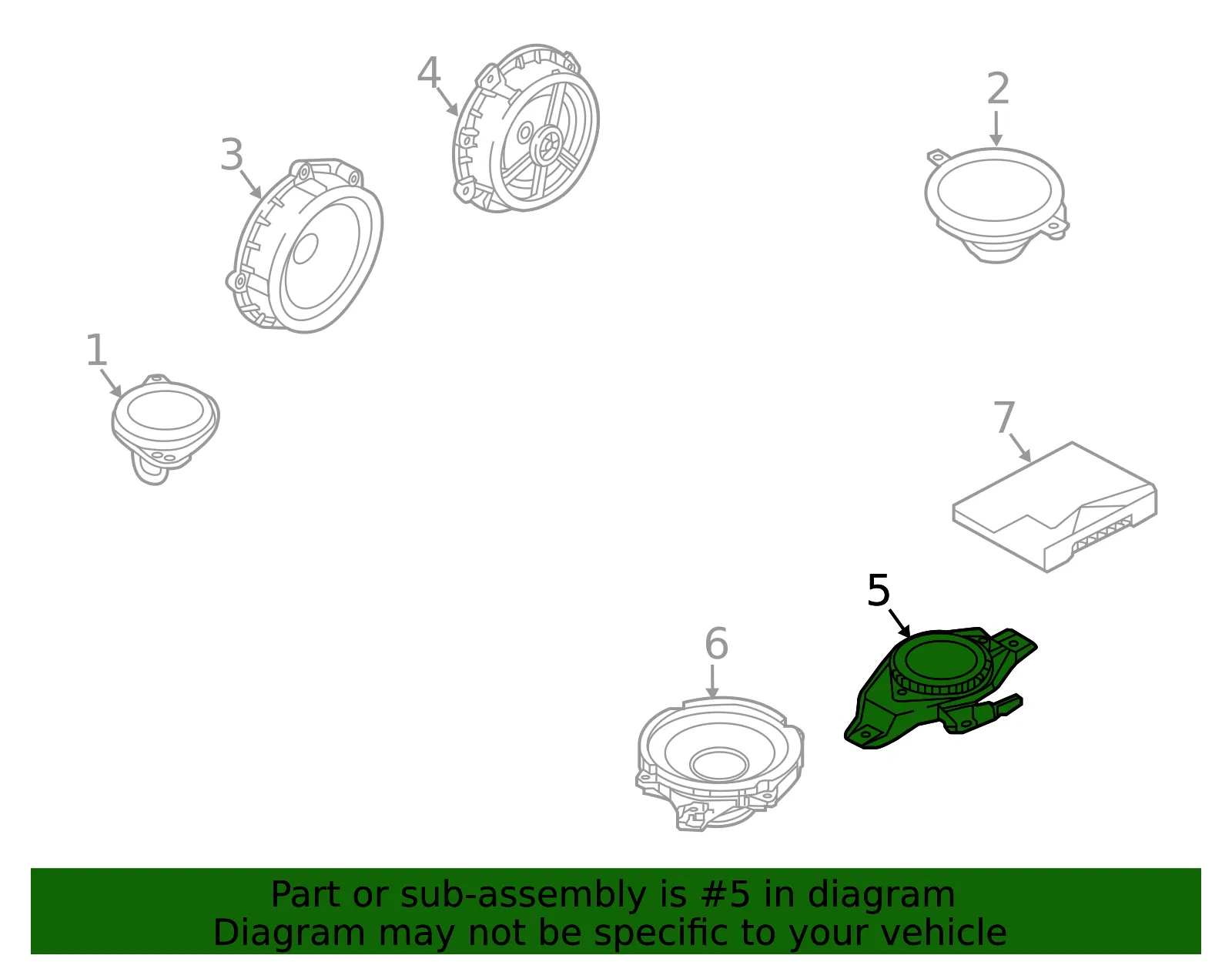 Pkg Tray Speaker - Driver's Side (LH) - Kia (96360-D4200) - view 2