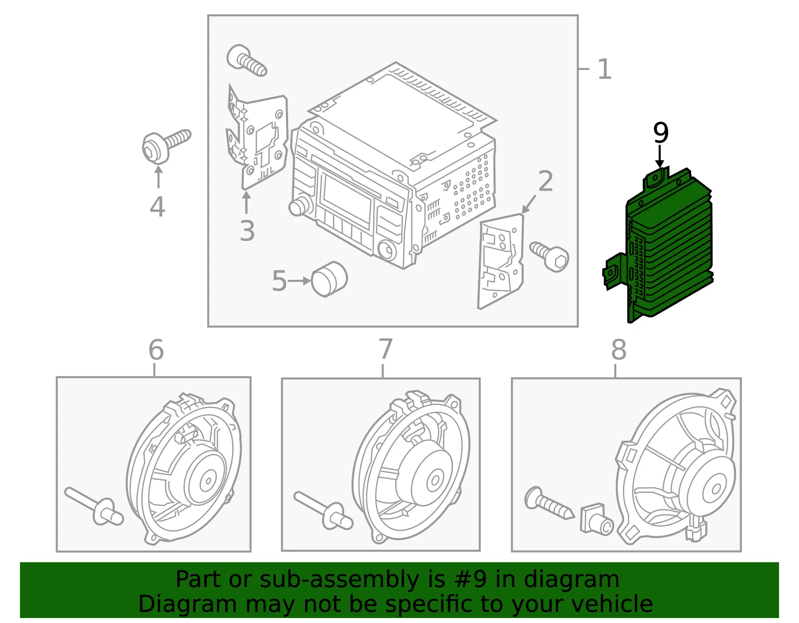 Amplifier - Kia (96370-1M200) - view 2