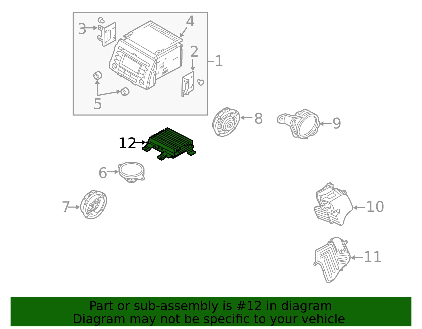 Amplifier - Kia (96370-1UAA0) - view 2