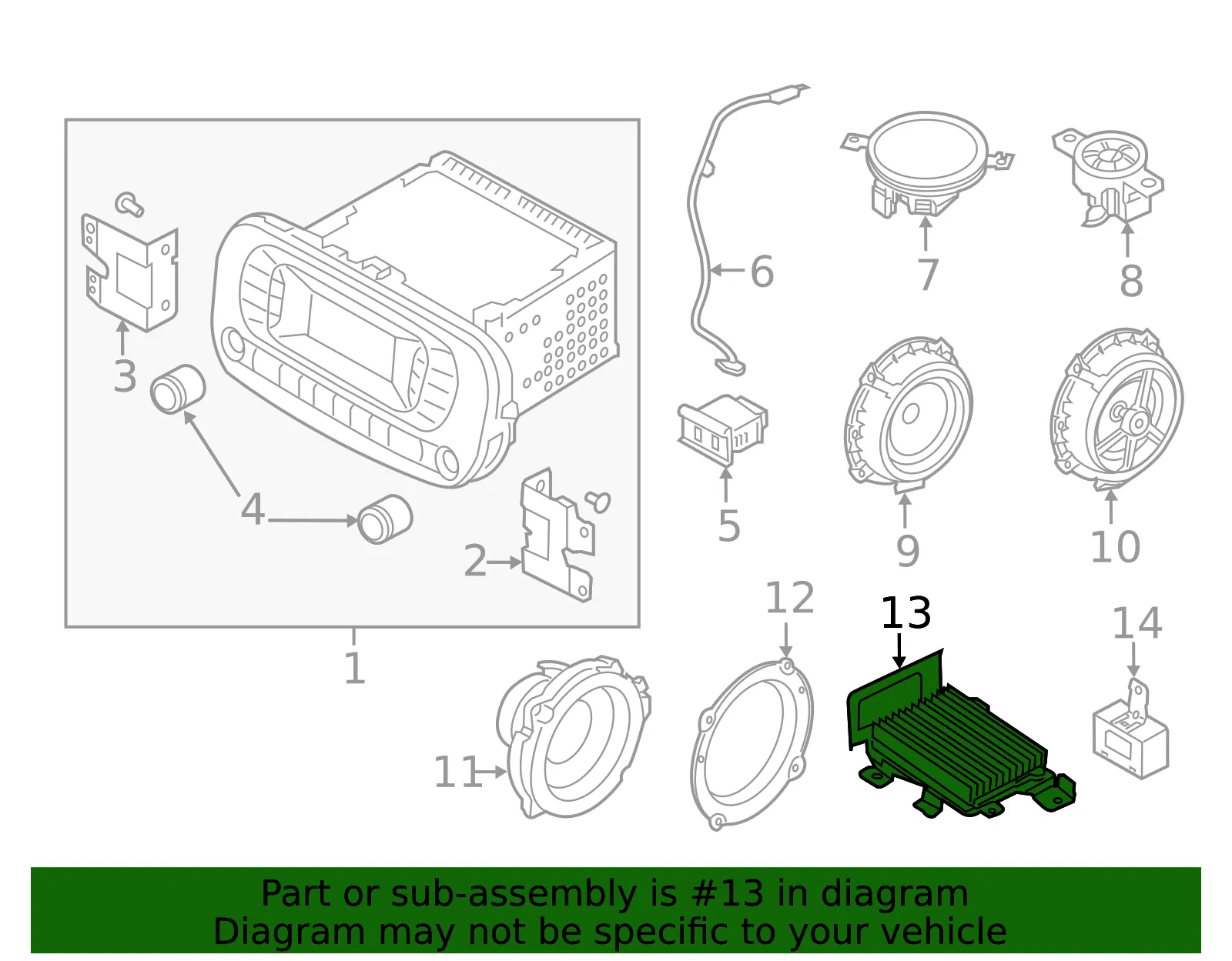 Amplifier - Kia (96370-B2100) - view 2