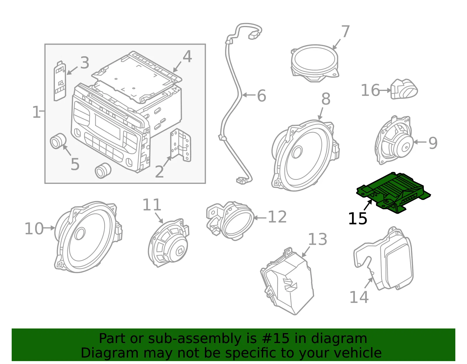 Amplifier - Kia (96370-C6100) - view 2