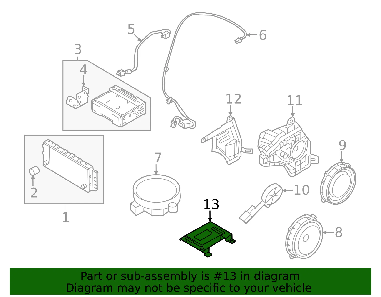 Amplifier - Kia (96370-CH200) - view 2