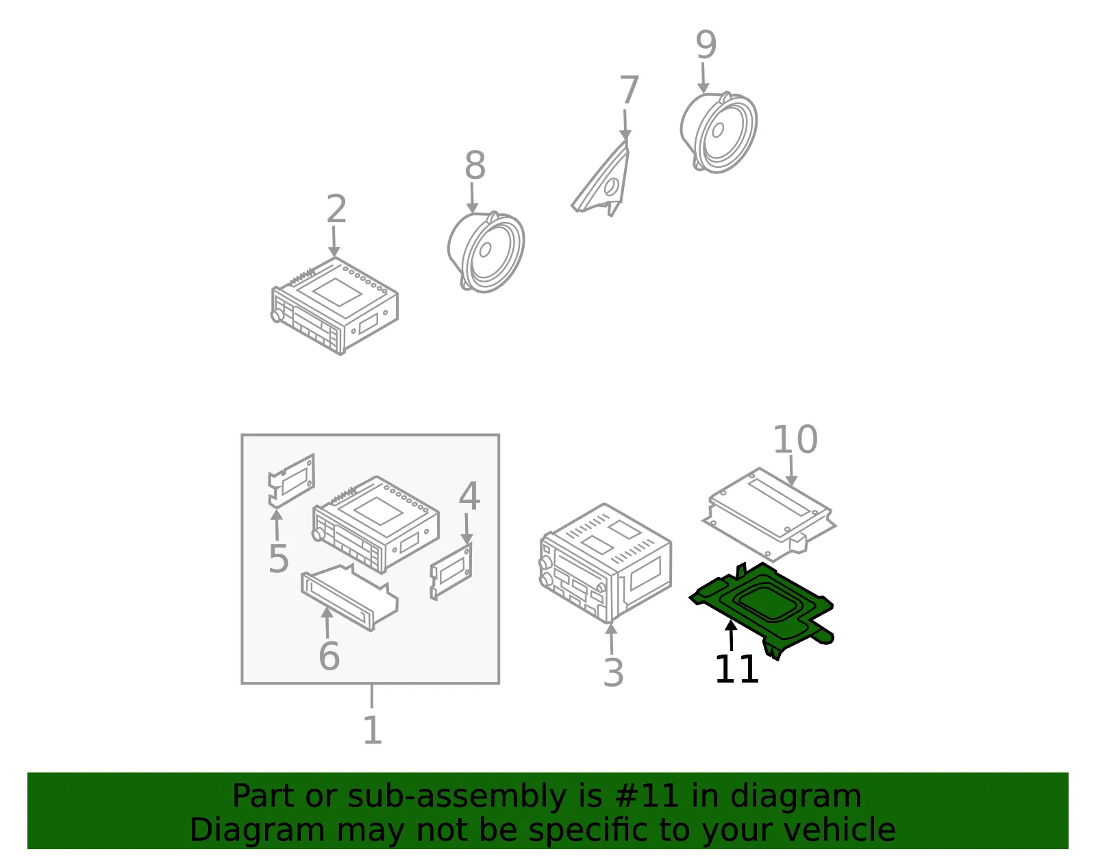 Amplifier Bracket - Kia (96390-3E100) - view 2
