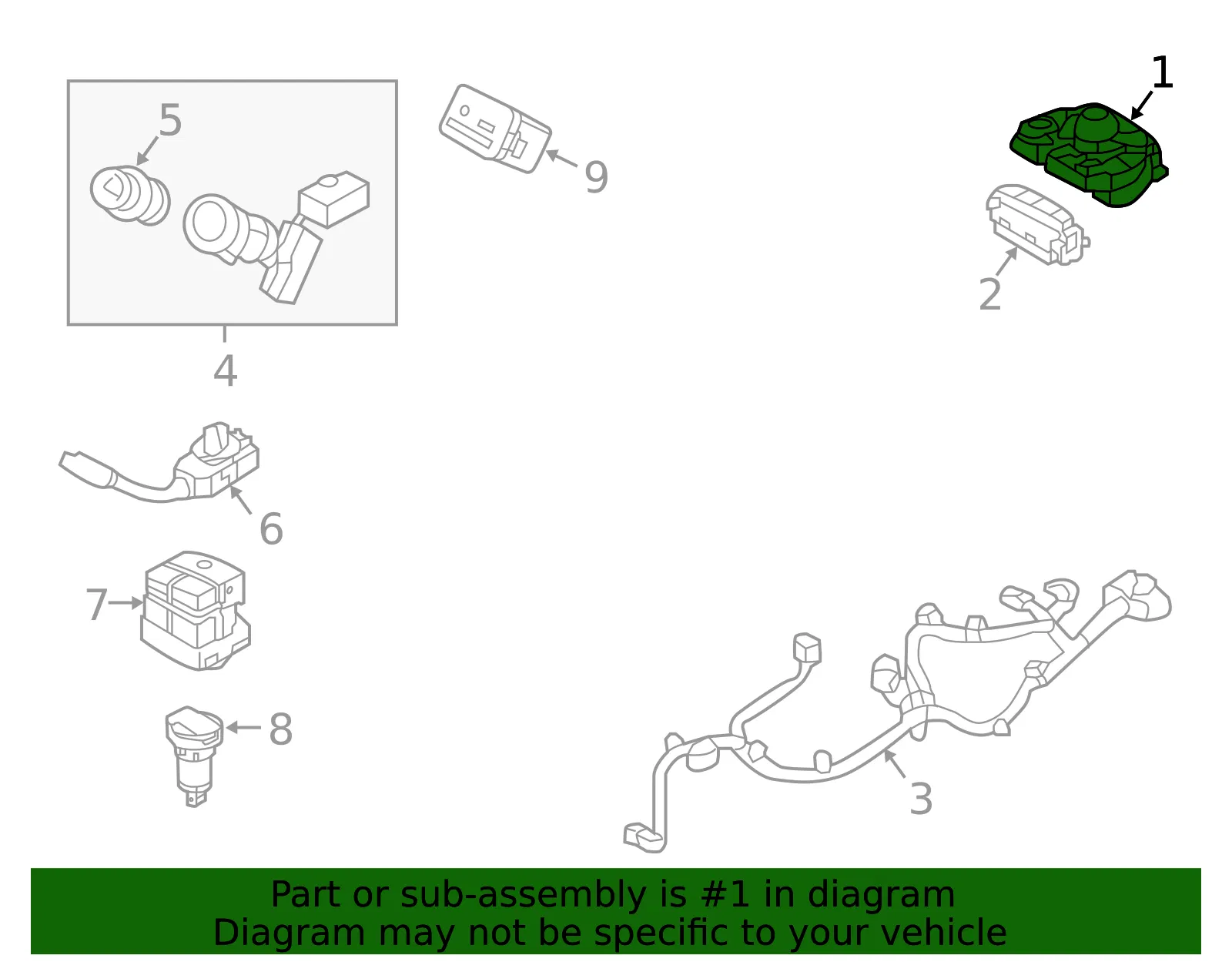 Control Switch - Kia (96540-3T001KCA) - view 2