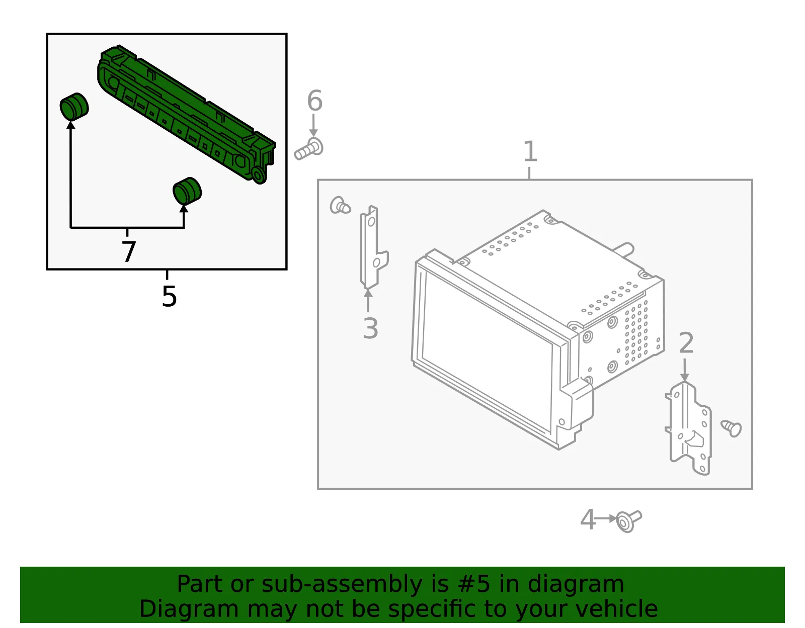 Button & Guide - Kia (96540-D5GA0WK) - view 2